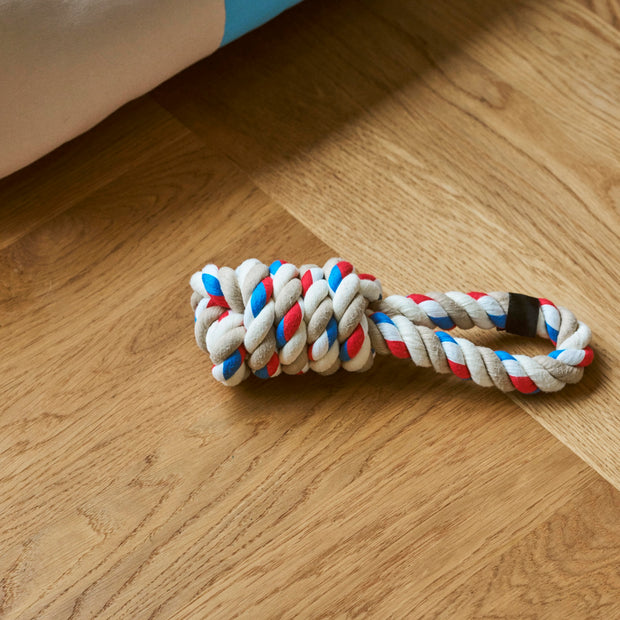 Hay Provazová psí hračka Rope Toy, Red / Turquoise / Off-white - DESIGNSPOT