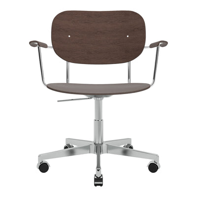 Audo Copenhagen Kancelářská židle Co Task Chair s područkami, Chrome / Dark Oak - DESIGNSPOT