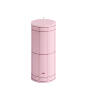 HAY Svíčka Column, Small, Pink / Bordeaux Grid - DESIGNSPOT