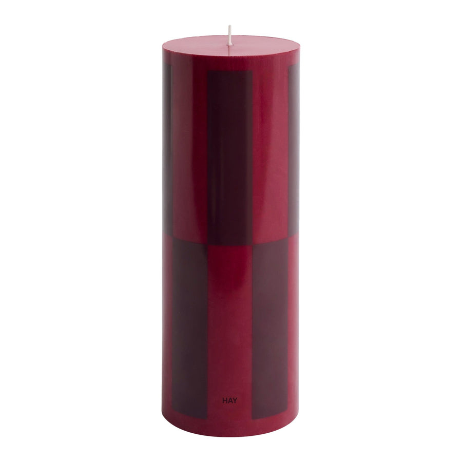 Svíčka Column, Large, Wine / Bordeaux Large Check