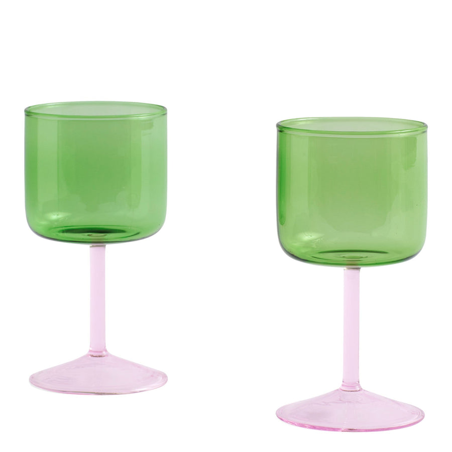 Sada skleniček na víno Tint, 2ks, Green / Pink