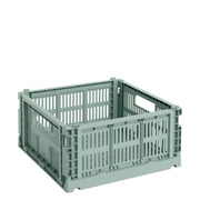 HAY Úložný box Colour Crate, Medium Square, Sage Green - DESIGNSPOT