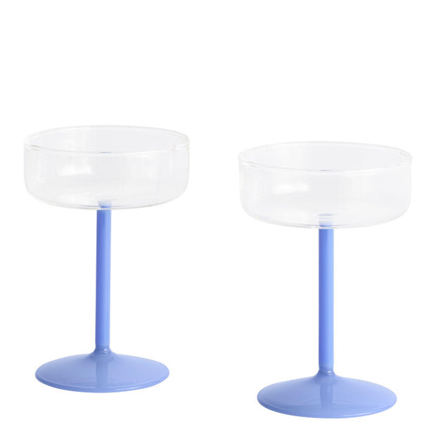 HAY Sada skleniček Tint Coupe, 2ks, Clear / Blue - DESIGNSPOT