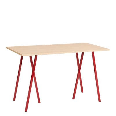 Hay Stůl Loop Stand High, Oak / Maroon Red - DESIGNSPOT