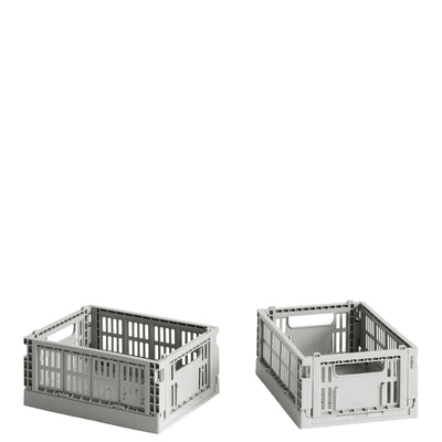 HAY Úložné boxy Colour Crate XS, 2 kusy, Light grey - DESIGNSPOT