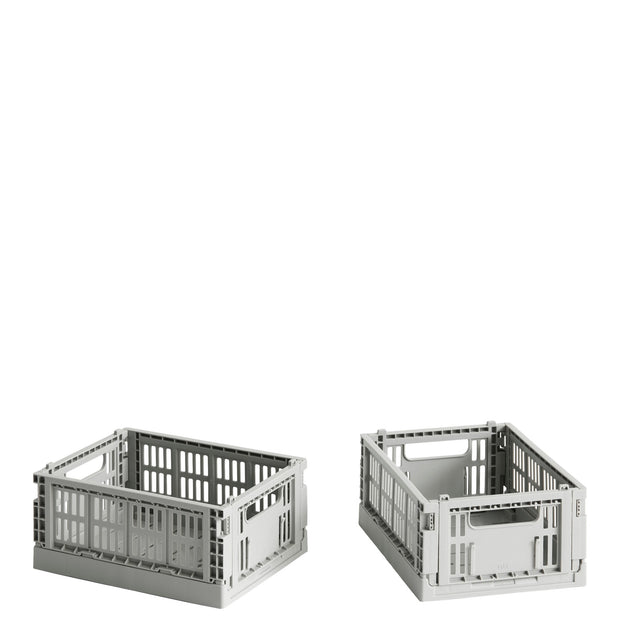 Hay Úložné boxy Colour Crate XS, 2 kusy, Light grey - DESIGNSPOT