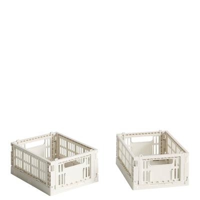 HAY Úložné boxy Colour Crate XS, 2 kusy, Off-white - DESIGNSPOT