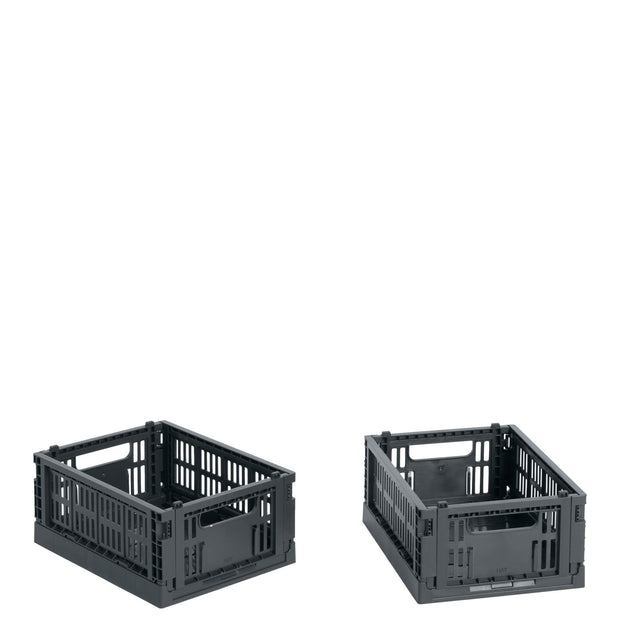 HAY Úložné boxy Colour Crate, Mini, 2 kusy, Charcoal - DESIGNSPOT