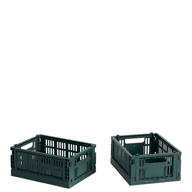 HAY Úložné boxy Colour Crate, Mini, 2 kusy, Dark Green - DESIGNSPOT