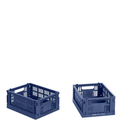 HAY Úložné boxy Colour Crate, Mini, 2 kusy, Dark Blue - DESIGNSPOT