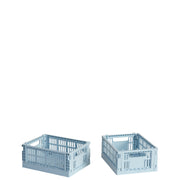 HAY Úložné boxy Colour Crate, Mini, 2 kusy, Soft Blue - DESIGNSPOT