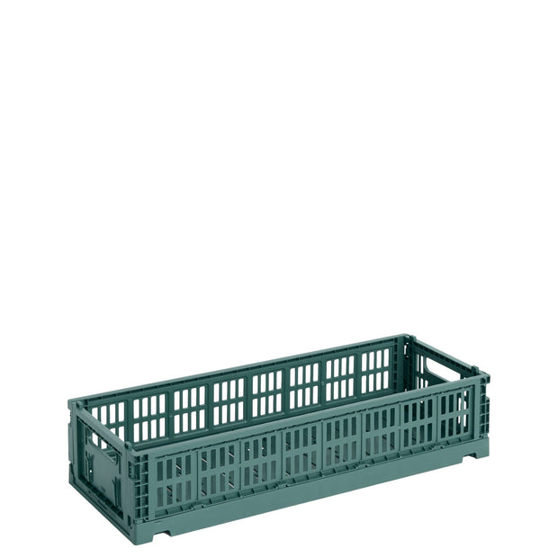 HAY Úložný box Colour Crate, Mini Oblong, Dark Green - DESIGNSPOT