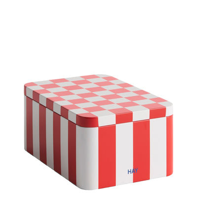 HAY Plechová dóza Tin, Small, Red / Off-White - DESIGNSPOT