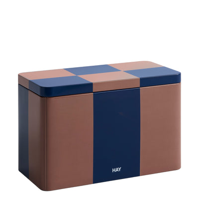 HAY Plechová dóza Tin, Medium, Brown / Midnight Blue - DESIGNSPOT