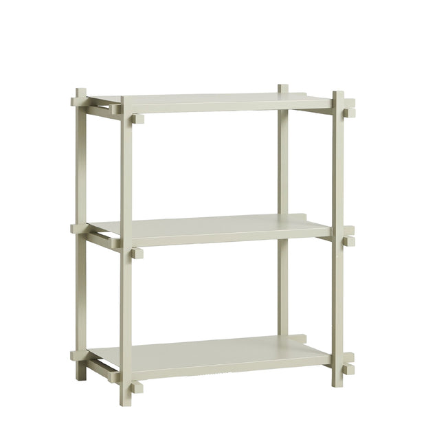 HAY Policový systém Woody Column Low, Smokey Grey - DESIGNSPOT