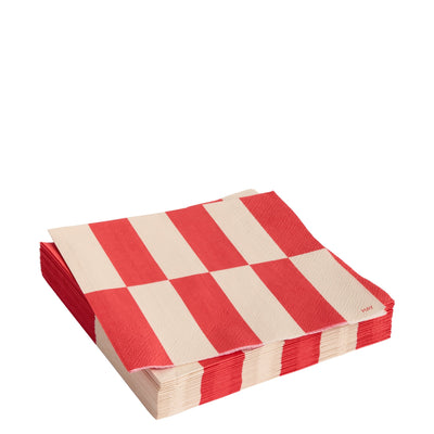 HAY Papírové ubrousky Pattern Lunch, 20 ks, Off-white / Red - DESIGNSPOT