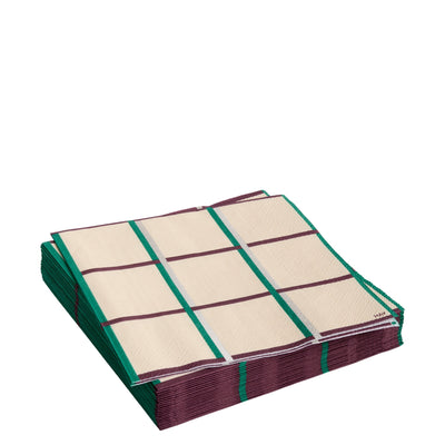 HAY Papírové ubrousky Pattern Lunch, 20 ks, Off-white, Silver / Green grid - DESIGNSPOT
