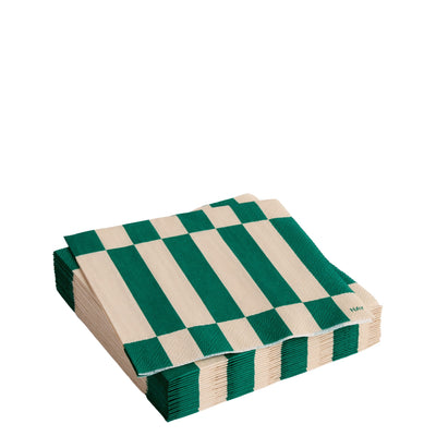 HAY Papírové ubrousky Pattern Cocktail, 20 ks, Off-white / Green - DESIGNSPOT