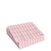 HAY Papírové ubrousky Pattern Cocktail, 20 ks, Light Pink / Red grid - DESIGNSPOT