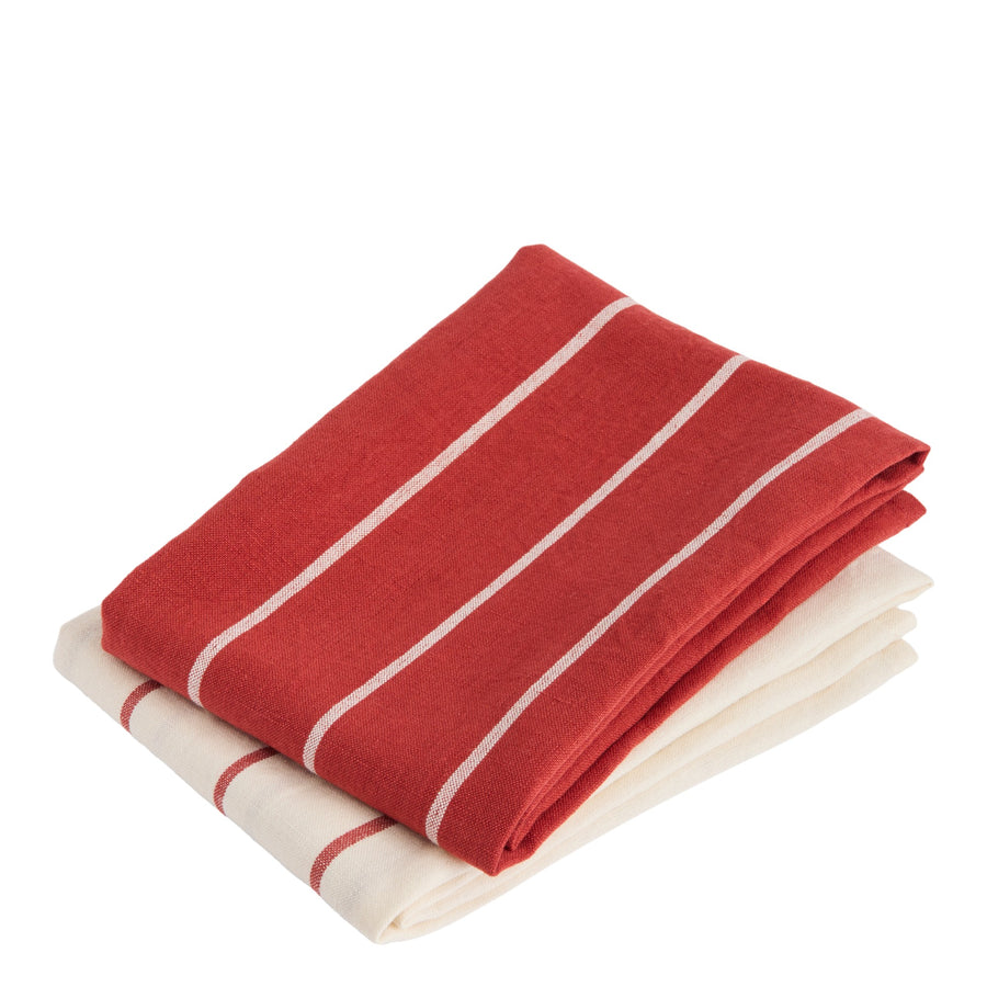 Sada utěrek Outdoor Market, 2 ks, Beige / Red