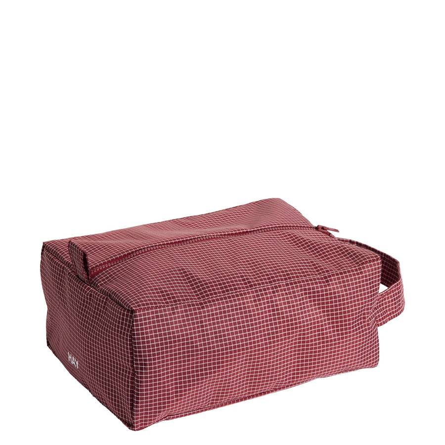 Kosmetická taška Grid Wash, Small, Burgundy