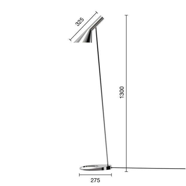 Louis Poulsen Stojací lampa AJ, Stainless steel polished - DESIGNSPOT