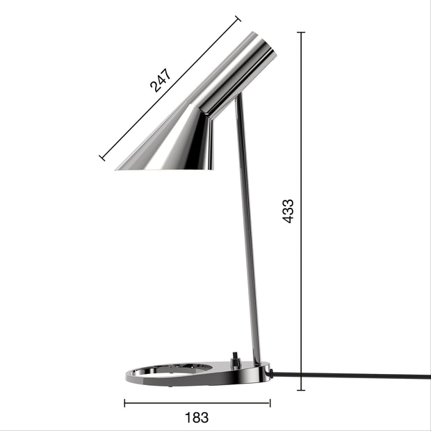 Louis Poulsen Stolní lampa AJ Mini, Stainless steel polished - DESIGNSPOT