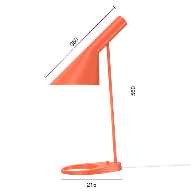 Louis Poulsen Stolní lampa AJ, Electric orange - DESIGNSPOT