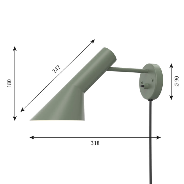 Louis Poulsen Nástěnná lampa AJ, Pale petroleum - DESIGNSPOT