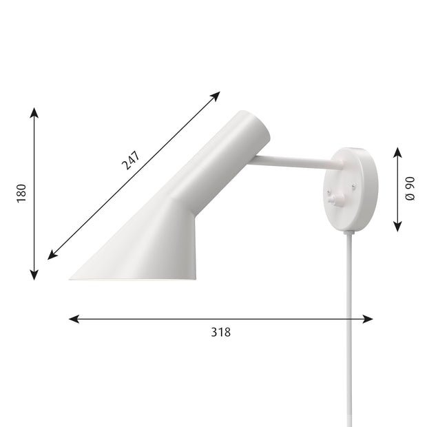 Louis Poulsen Nástěnná lampa AJ, White - DESIGNSPOT