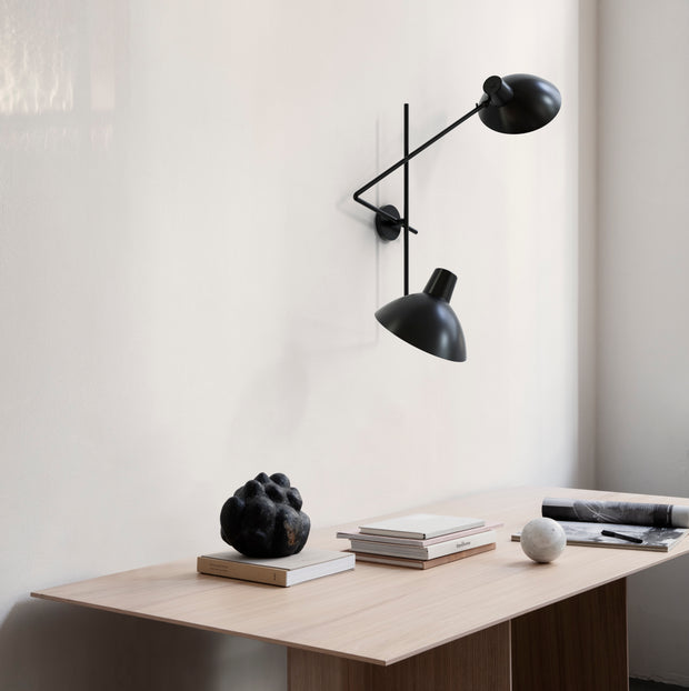 Astep Nástěnné svítidlo VV Cinquanta Twin, Brass / Black - DESIGNSPOT