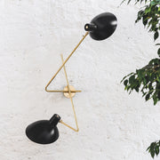 Astep Nástěnné svítidlo VV Cinquanta Twin, Brass / Black - DESIGNSPOT
