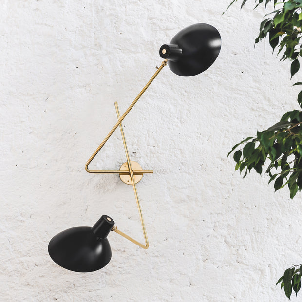 Astep Nástěnné svítidlo VV Cinquanta Twin, Brass / Black - DESIGNSPOT