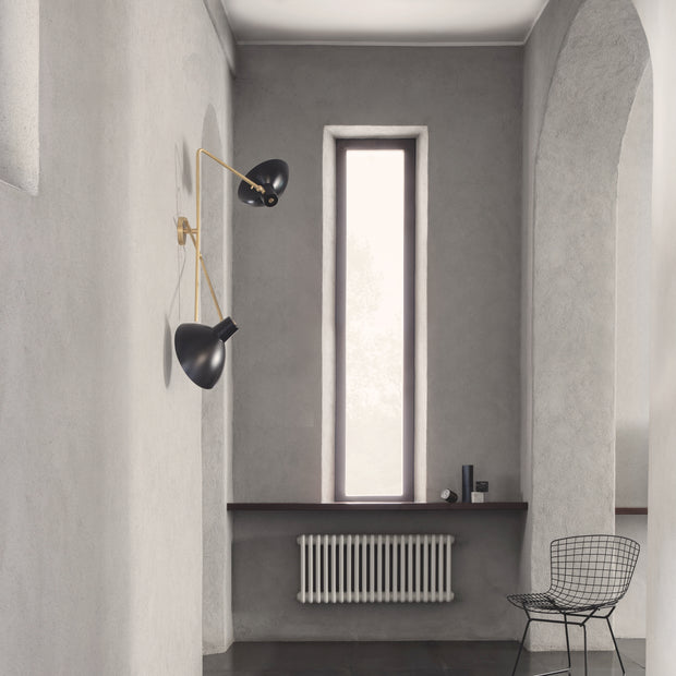 Astep Nástěnné svítidlo VV Cinquanta Twin, Brass / Black - DESIGNSPOT