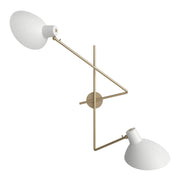 Astep Nástěnné svítidlo VV Cinquanta Twin, Brass / White - DESIGNSPOT