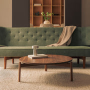 Audo Copenhagen Konferenční stolek Passage, Ø70, Walnut - DESIGNSPOT