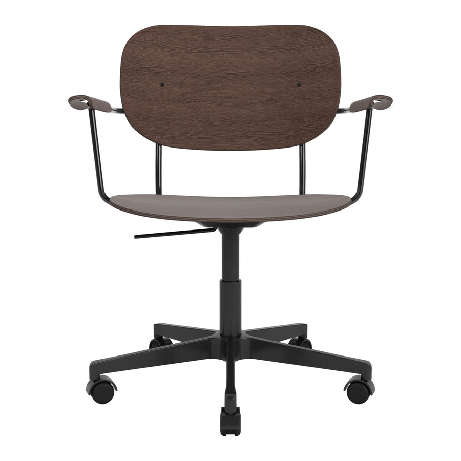 Kancelářská židle Co Task s područkami, Black / Dark Oak