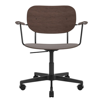 Audo Copenhagen Kancelářská židle Co Task Chair s područkami, Black / Dark Oak - DESIGNSPOT