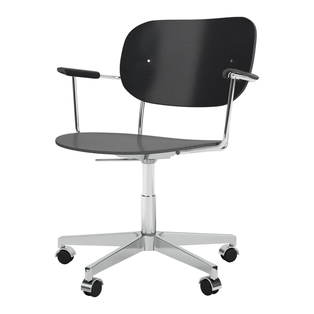 Audo Copenhagen Kancelářská židle Co Task Chair s područkami, Chrome / Black Oak - DESIGNSPOT