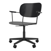 Audo Copenhagen Kancelářská židle Co Task Chair s područkami, Black / Black Oak - DESIGNSPOT
