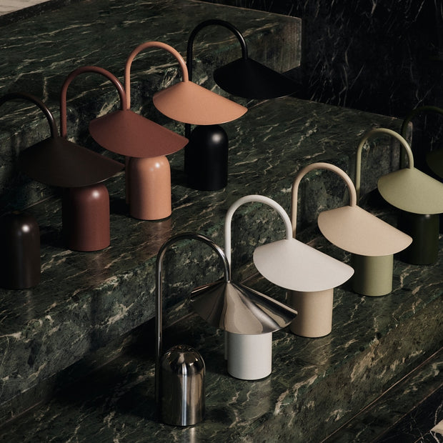 Ferm Living Přenosná lampa Arum, Stainless Steel - DESIGNSPOT