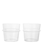 Ferm Living Skleničky Boya Low, Clear with Bubbles, sada 2 kusů - DESIGNSPOT