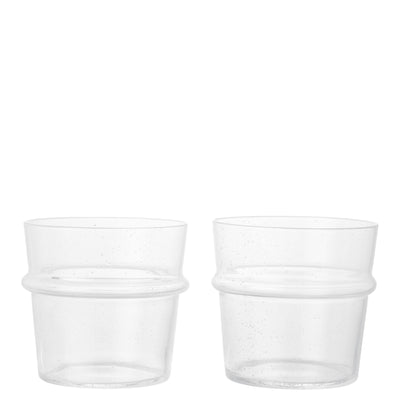 Ferm Living Skleničky Boya Low, Clear with Bubbles, sada 2 kusů - DESIGNSPOT