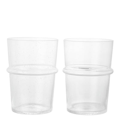 Ferm Living Skleničky Boya Tall, Clear with Bubbles, sada 2 kusů - DESIGNSPOT