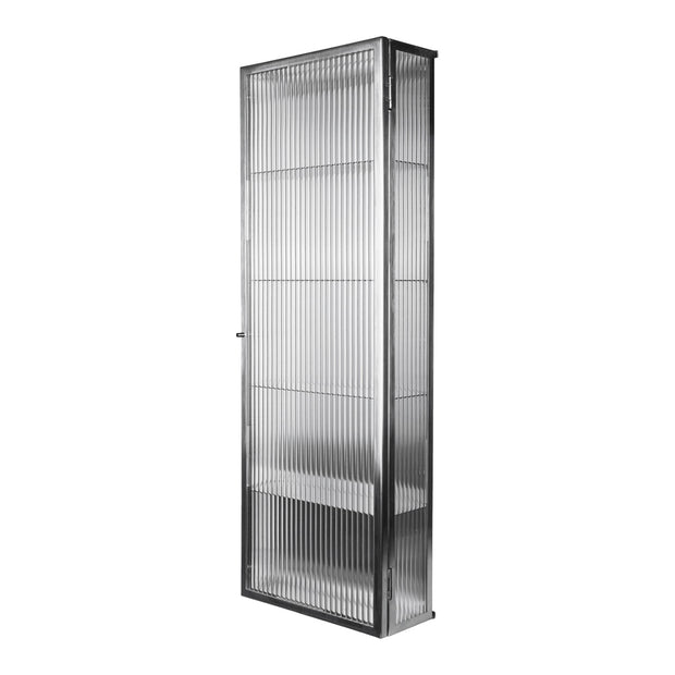Ferm Living Nástěnná skříňka Haze Tall, Brushed Stainless Steel - DESIGNSPOT