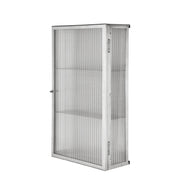 Ferm Living Nástěnná skříňka Haze, Brushed Stainless Steel - DESIGNSPOT