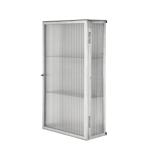Ferm Living Nástěnná skříňka Haze, Brushed Stainless Steel - DESIGNSPOT