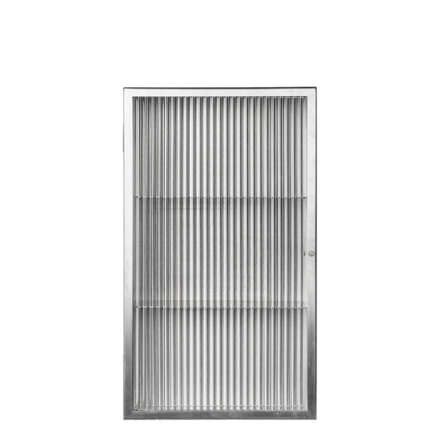 Ferm Living Nástěnná skříňka Haze, Brushed Stainless Steel - DESIGNSPOT