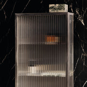 Ferm Living Nástěnná skříňka Haze, Brushed Stainless Steel - DESIGNSPOT
