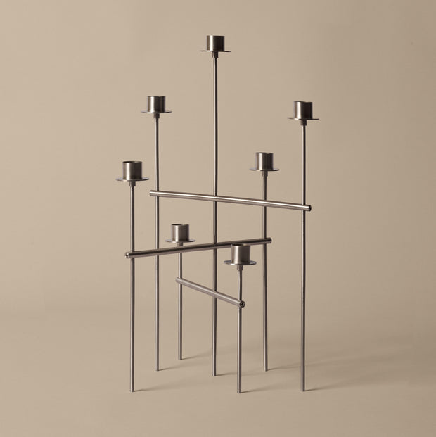 Ferm Living Svícen Elysia, Brushed Stainless Steel - DESIGNSPOT